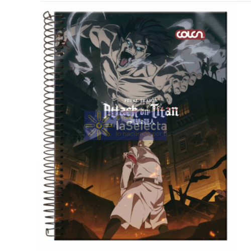 CUADERNO TRIPLE TOP 150 HJS 7MM ATTACK ON TITAN COLON